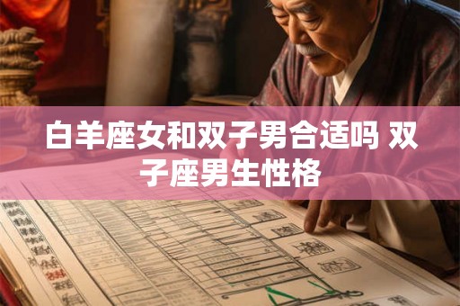 白羊座女和双子男合适吗 双子座男生性格