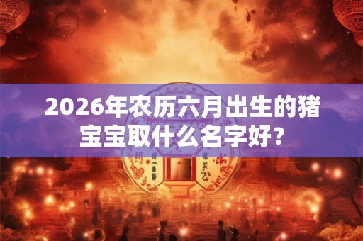 2026年农历六月出生的猪宝宝取什么名字好？