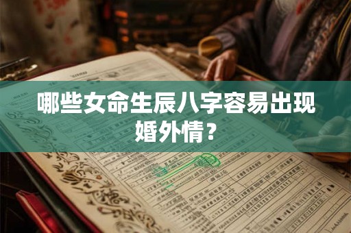 哪些女命生辰八字容易出现婚外情？