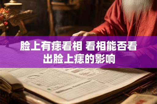 脸上有痣看相 看相能否看出脸上痣的影响