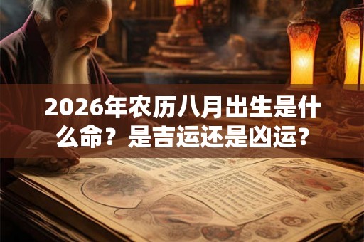 2026年农历八月出生是什么命？是吉运还是凶运？