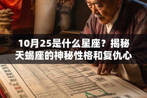 10月25是什么星座？揭秘天蝎座的神秘性格和复仇心理