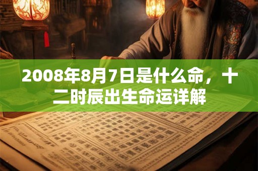 2008年8月7日是什么命,十二时辰出生命运详解 2008年8月7日是什么命,十二时辰出生命运详解