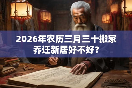 2026年农历三月三十搬家乔迁新居好不好？