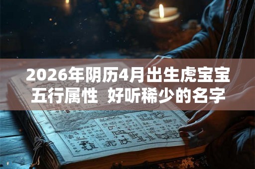 2026年阴历4月出生虎宝宝五行属性  好听稀少的名字