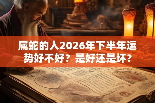 属蛇的人2026年下半年运势好不好？是好还是坏？