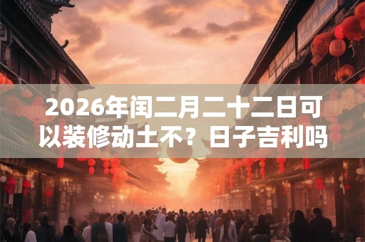 2026年闰二月二十二日可以装修动土不?日子吉利吗? 2026年闰二月二十二日可以装修动土不?日子吉利吗?