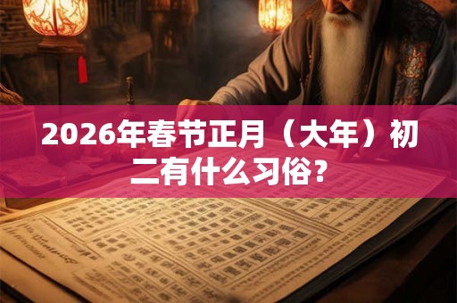 2026年春节正月(大年)初二有什么习俗? 2026年春节正月(大年)初二有什么习俗?