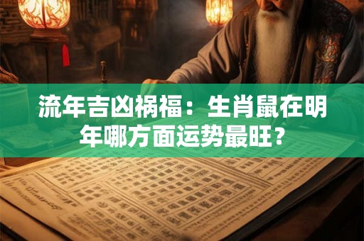 流年吉凶祸福：生肖鼠在明年哪方面运势最旺？