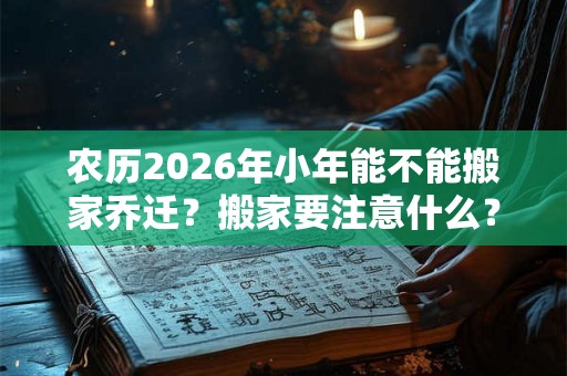 农历2026年小年能不能搬家乔迁？搬家要注意什么？