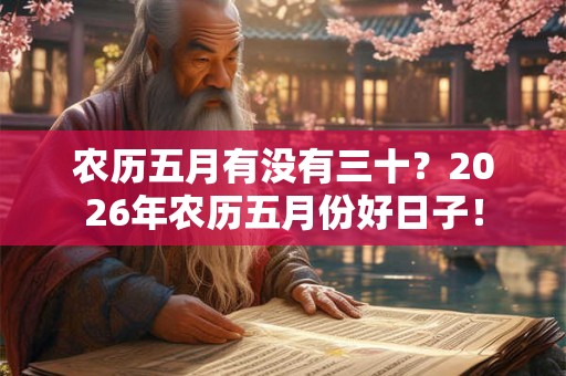 农历五月有没有三十？2026年农历五月份好日子！