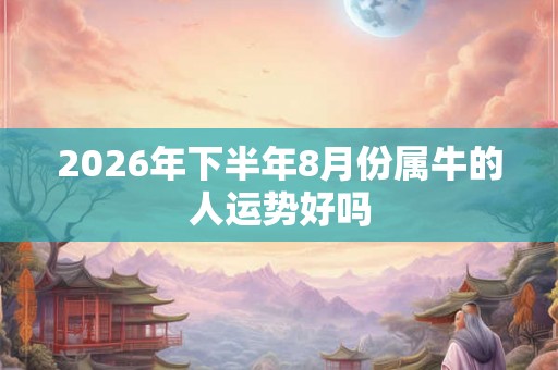 2026年下半年8月份属牛的人运势好吗