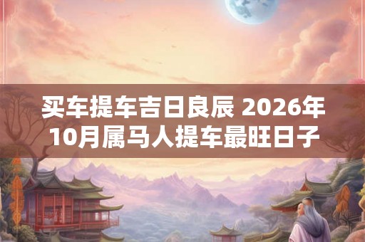 买车提车吉日良辰 2026年10月属马人提车最旺日子