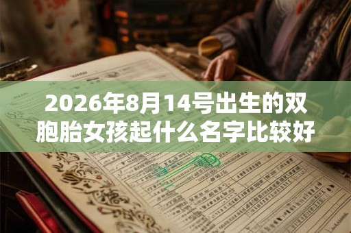 2026年8月14号出生的双胞胎女孩起什么名字比较好听，五行属什么？