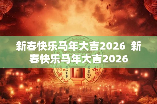 新春快乐马年大吉2026  新春快乐马年大吉2026