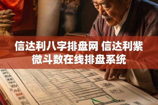信达利八字排盘网 信达利紫微斗数在线排盘系统
