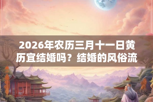 2026年农历三月十一日黄历宜结婚吗?结婚的风俗流程是什么? 2026年农历三月十一日黄历宜结婚吗?结婚的风俗流程是什么?