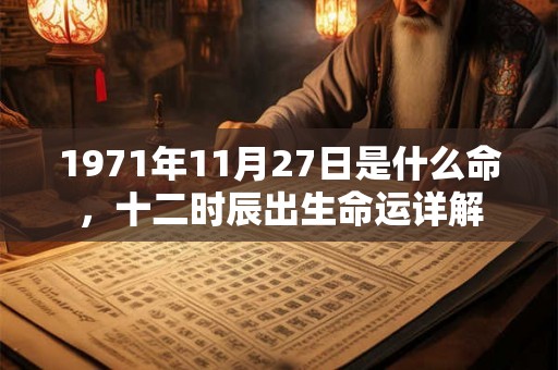 1971年11月27日是什么命，十二时辰出生命运详解
