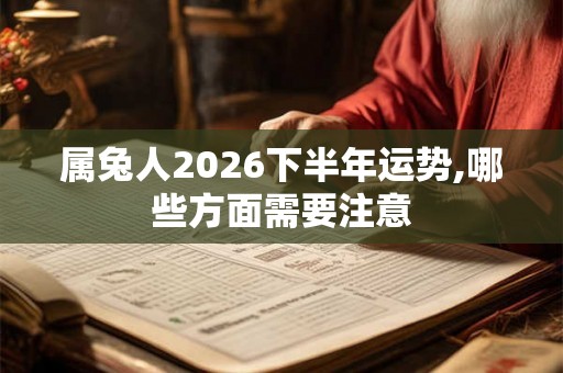 属兔人2026下半年运势,哪些方面需要注意