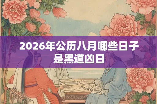 2026年公历八月哪些日子是黑道凶日
