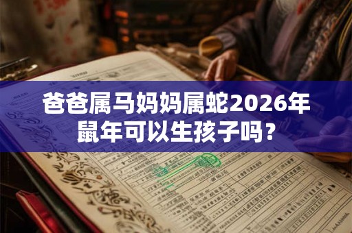 爸爸属马妈妈属蛇2026年鼠年可以生孩子吗？