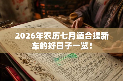 2026年农历七月适合提新车的好日子一览！