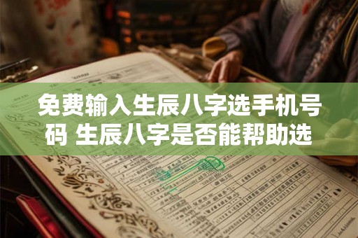 免费输入生辰八字选手机号码 生辰八字是否能帮助选手机号