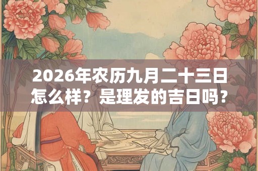 2026年农历九月二十三日怎么样？是理发的吉日吗？