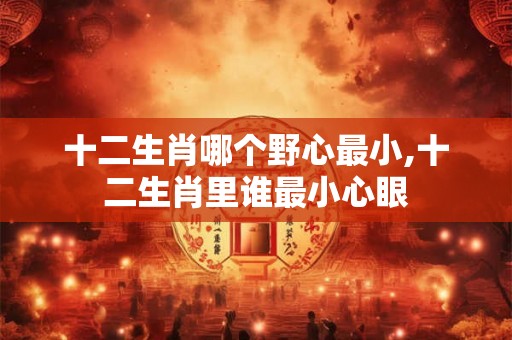 十二生肖哪个野心最小,十二生肖里谁最小心眼