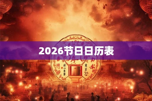 2026节日日历表 2026节日日历表