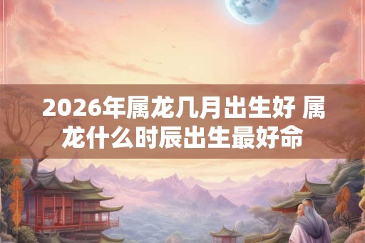 2026年属龙几月出生好 属龙什么时辰出生最好命