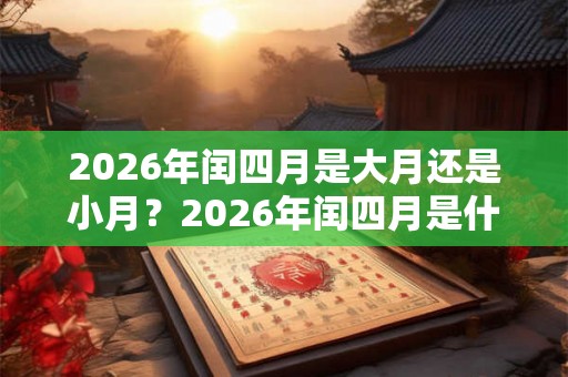 2026年闰四月是大月还是小月？2026年闰四月是什么月？