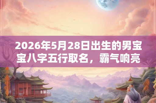 2026年5月28日出生的男宝宝八字五行取名，霸气响亮的名字大全