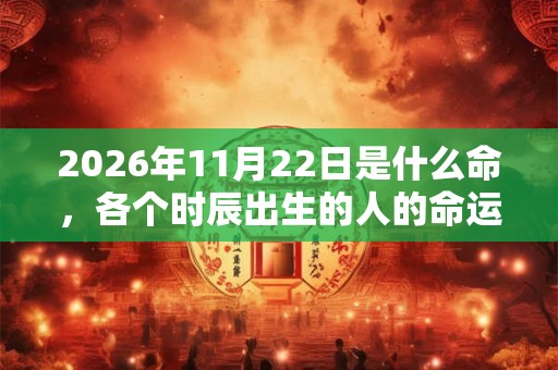 2026年11月22日是什么命，各个时辰出生的人的命运
