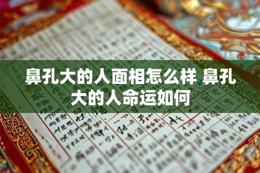 鼻孔大的人面相怎么样 鼻孔大的人命运如何