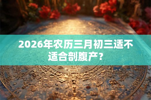 2026年农历三月初三适不适合剖腹产？