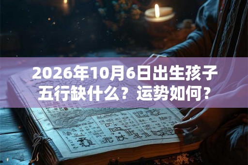 2026年10月6日出生孩子五行缺什么？运势如何？