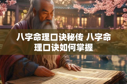 八字命理口诀秘传 八字命理口诀如何掌握
