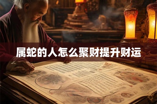 属蛇的人怎么聚财提升财运