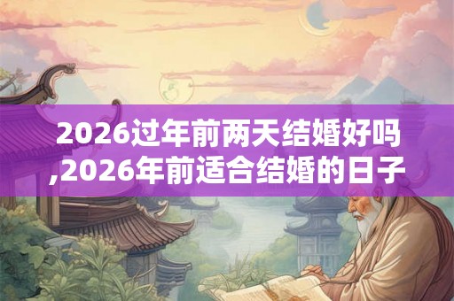 2026过年前两天结婚好吗,2026年前适合结婚的日子