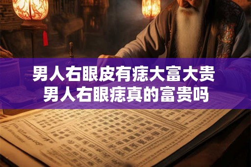 男人右眼皮有痣大富大贵 男人右眼痣真的富贵吗