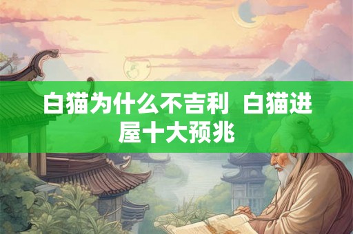 白猫为什么不吉利  白猫进屋十大预兆
