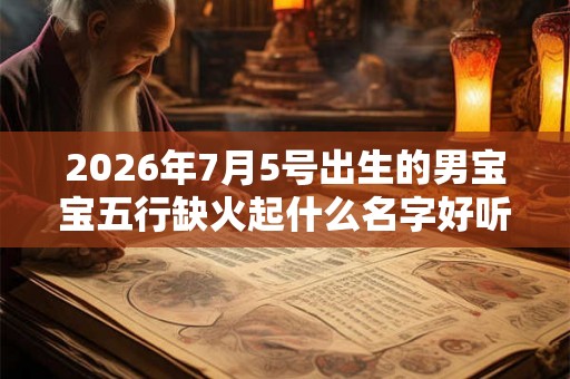 2026年7月5号出生的男宝宝五行缺火起什么名字好听