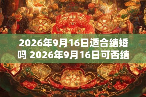 2026年9月16日适合结婚吗 2026年9月16日可否结婚