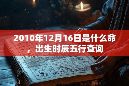 2010年12月16日是什么命，出生时辰五行查询