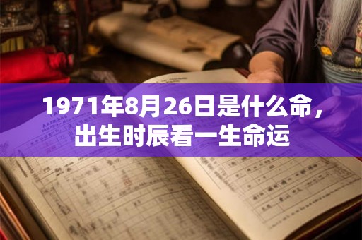 1971年8月26日是什么命，出生时辰看一生命运