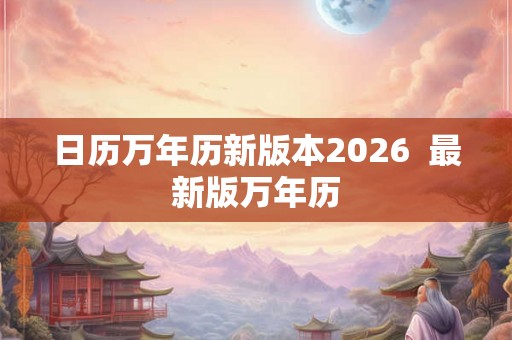 日历万年历新版本2026  最新版万年历