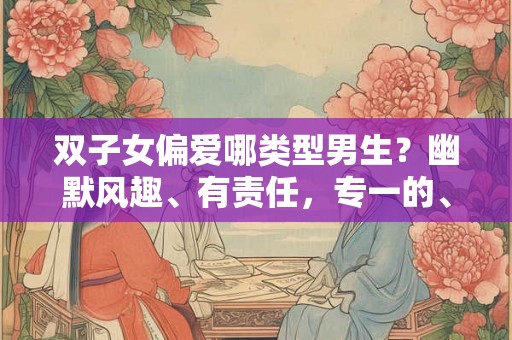 双子女偏爱哪类型男生?幽默风趣、有责任,专一的、聪明有能力的男生! 双子女偏爱哪类型男生?幽默风趣、有责任,专一的、聪明有能力的男生!