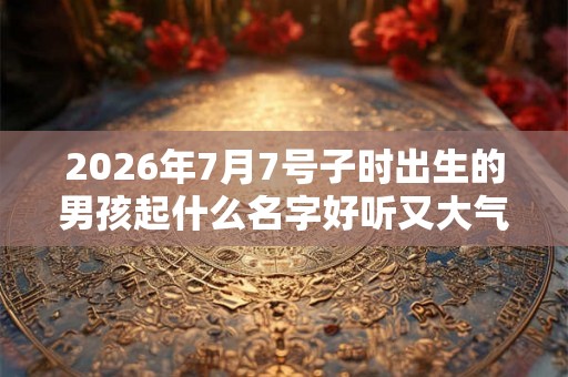 2026年7月7号子时出生的男孩起什么名字好听又大气