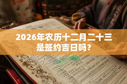 2026年农历十二月二十三是签约吉日吗？